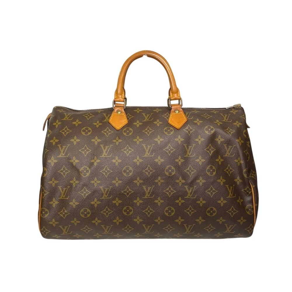 Louis Vuitton Speedy 40 Monogram Canvas Vintage Large Travel Handbag
